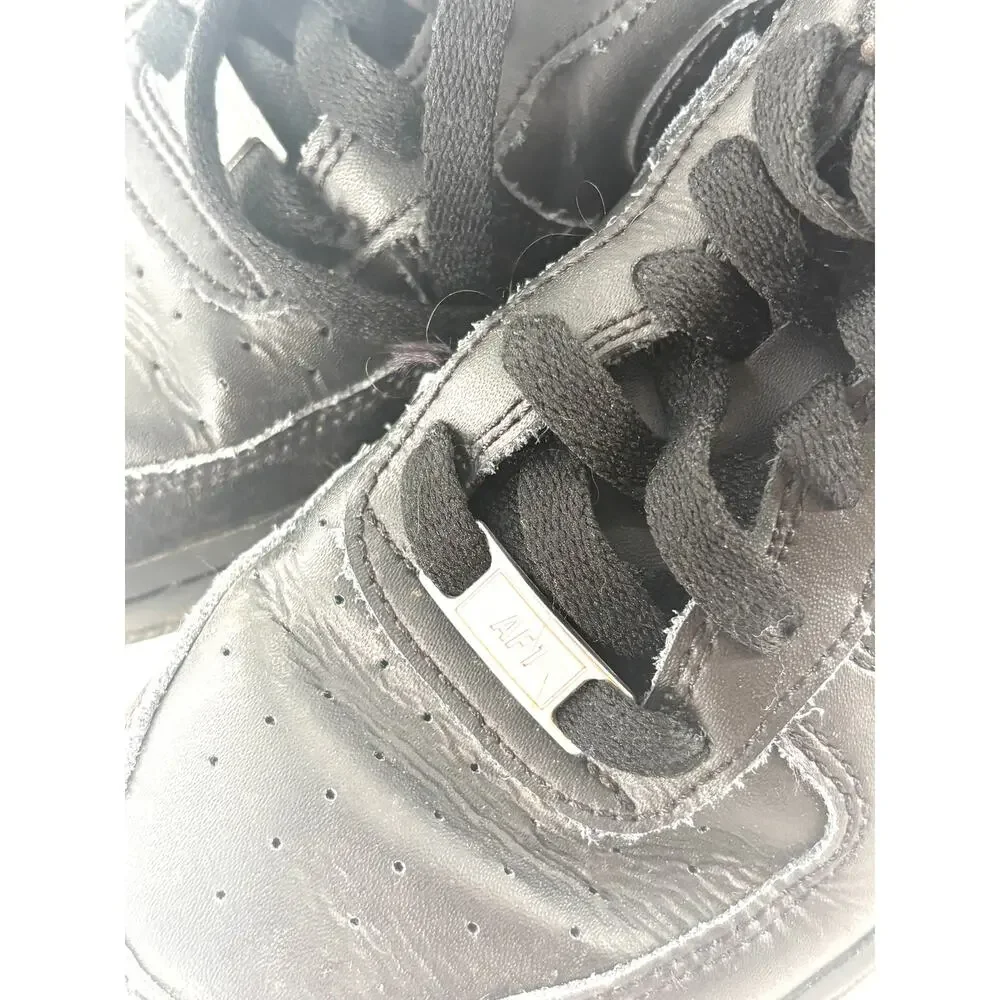 Nike Air Force 1 Sneakers Triple Black 5.5 Kids Boys Leather Shoes Womens 7